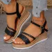 2026 Spring And Summer New Woven Wedge Large Size Platform Versatile Single Buckle Strap High Heel Open Toe Roman_vogvips.com