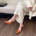 Stunningly Beautiful!Evening Breeze White Tea Pointed Toe High Heels, Closed-Toe Mules Women, Fairy Shoes For Outdoor_vogvips.com