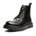 Retro Martin Boots Leather Zipper Model Locomotive Tooling Boots Thick Sole High Top Leather Shoes Black Short Boots_vogvips.com