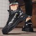 European Warm Series Autumn New Men's High-top Sports With Leather Patchwork Pattern Thick Sole Fashion Martin Boots_vogvips.com