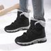 Women's Shoes Winter Snow Boots With Thick Fleece Lining, Round Toe, Rubber Sole, Casual Comfortable Mid-Calf Boots For Cold Weather_vogvips.com