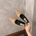 French Pointed Single For Women In Autumn And Winter 2025 New Style Woolen Fabric Niche Bow Grandmother Scoop Shoes_vogvips.com