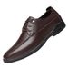 Men's Formal Casual Leather Shoes Soft Sole Soft Leather Lace-up Work Leather Shoes Wedding Banquet Rubber Sole_vogvips.com