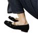 Square Toe Shallow Mouth Fashionable Bead Flower Metal Chain Mary Jane Women's Versatile Low Order Shoes_vogvips.com