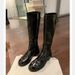 Grape Mom Same Style Washed Horse Leather Belt Buckle Thick Sole Mid-High Tube Riding For Women Over-the-Knee Long Boots_vogvips.com
