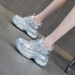 Thick-soled Dad Shoes Women's Transparent Mesh Thick-soled Inner Height Increase Plus Rhinestones Casual Versatile Women's Shoes_vogvips.com