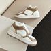 Cowhide Version ~ Jisoo Same Style Thick-Soled White Sneakers 2025 Early Spring New Casual Versatile Couple Sports_vogvips.com