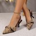 Women's Pointed Toe Stiletto Heels Plus Size Closed Toe Summer Open Back Strap High Heels_vogvips.com