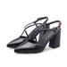 18-21 Spring And Autumn Pointed Toe Chunky High Heel Large Size Women's Shoes, Sizes 32-52, Cross-Border Products_vogvips.com