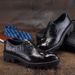 New Stylish Crocodile Pattern Embossed Men's With Rubber Foam Thick Soles, European Style Trendy Hairstylist Shoes_vogvips.com