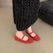 Women's 2025 New Summer Soft Sole Temperament Shallow Mouth Matching Skirt Flat Bottom Stunning Mary Jane Women's_vogvips.com