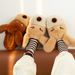 2025 Autumn Winter New Couple Puppy Cotton Women Non-Slip Indoor Cartoon Furry Men Home Slippers_vogvips.com