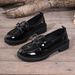 Women's Plus Size Bow Loafers – British-Inspired Slip-On Shoes With Comfortable Cushioning For Autumn & Winter Casual Wear_vogvips.com