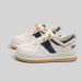 Live Streaming Of White Women's Fashionable Casual Sports Board Lace Up Spring And Autumn Low Top Big Toe Shoes, Student_vogvips.com