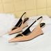 1097-K55 Style Women's Shoes With High Slng Heels, Patent Leather Hollowed Out Back Strap, Shallow Mouthed Pointed_vogvips.com