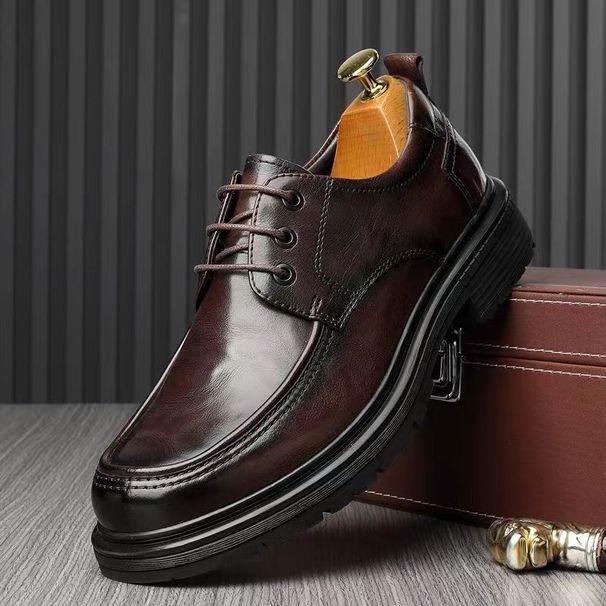 2025 Spring New Wear Resistant Business Casual Comfortable Breathable Thick Bottom Premium Dress Men's Leather Shoes_vogvips.com