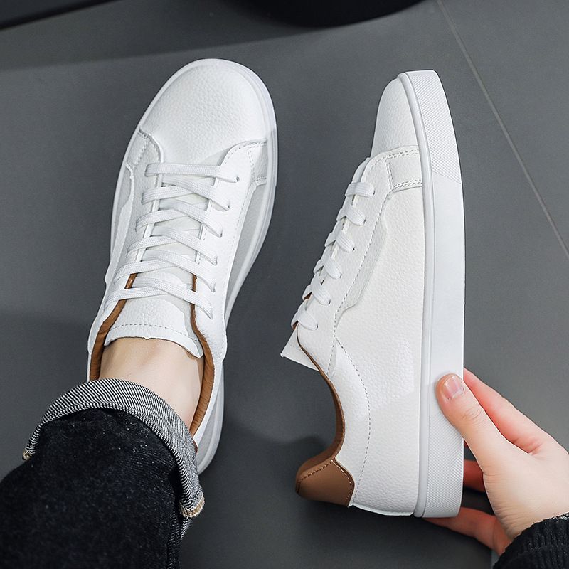 Summer New Men's White Low Top Sneakers Fashionable And Versatile Casual Shoes for Younger Men_vogvips.com