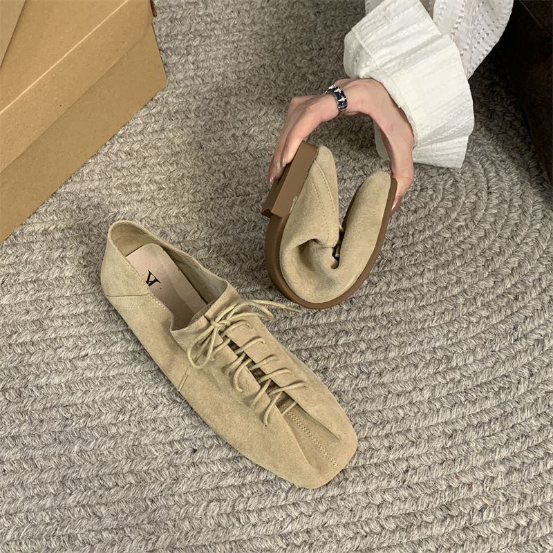 Genuine Leather Strap Loafers 2026 Autumn New Fairy Style Soft-soled Moccasins Retro Shallow Flat Shoes For Women_vogvips.com