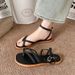 Cross-border 2025 New Model Women's Summer Slip-on Outdoor Wear, Flat Roman Sandals, One-strap Thong Sandals For Women,_vogvips.com