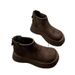Soft Leather Version ~ Big Head, Thick Sole, Muffin-top Martin Boots, New Style, Autumn And Winter, Lined With Fleece, Chelsea Short Boots_vogvips.com