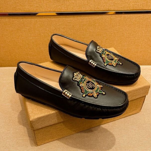 Luxury Footwear Loafers For Men, "Little Bee" Beanie Desshoesner Casual Shoes, Slip-On Men's Leather Shoes_vogvips.com