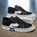 Men's Color Block Canvas Sneakers Breathable Non Slip Casual Walking Skate Shoes_vogvips.com