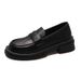 Loafers For Women British Style Flat Spring Autumn Soft Leather Moccasins Summer Black Professional Work Shoes_vogvips.com