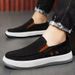 Men's Summer Canvas Slip-On Shoes - Breathable Casual Sneakers For Work & Daily Wear, Lightweight Comfortable Lazy Shoes_vogvips.com
