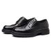 Euro Step Genuine New Formal Brogue Leather High-end Business British Thick-soled Men's Shoes Top Layer Cowhide_vogvips.com