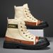 European Warm Series Shoes Martin 2025 Summer New Thick-Soled Canvas Casual Men's Workwear Versatile Motorcycle Outdoor Ankle Boots_vogvips.com