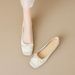 French Square Head Single Shoes Women's One-pedal Bow Thick Sole Inner Height Increase Shallow Mouth Grandma Shoes_vogvips.com