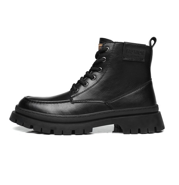 European Warm Series 2025 New Outdoor Martin Leather High-top Men's Work Motorcycle Boots British Style Oxford Sole_vogvips.com