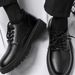 European Warm Series Autumn Winter Suit Leather Men Waterproof Casual Student Height Increasing Soft Sole Black Big Toe Shoes British Style_vogvips.com