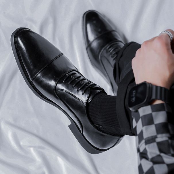 Men's Genuine Leather Dress Shoes - Business Casual & Wedding Groom Oxfords, British Style Formal Shoes_vogvips.com