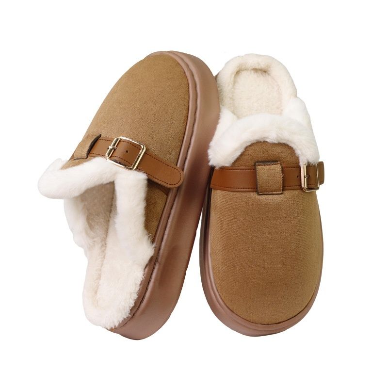 New Boken Shoes For Women's Autumn And Winter Indoor Home Furnishings, Plush Thick Bottom Warm Cotton Slippers_vogvips.com