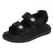 Platform Sandals Handmade Women Lattice Hook Loop Plaid Cloth Round Toe Summer Casual Ladies Outdoor Shoes_vogvips.com