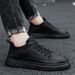 Spring 2024 New Men's Sports Casual British Style Black Leather Work Versatile Formal Business Trend Shoes_vogvips.com