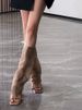 Sheepskin Edition~European And American Style Retro Mesh Breathable High Leg Pants Boots, Women's Design Sense Square Toe Slim Heel High-heeled Sandal_vogvips.com