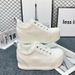 2025 New Spring Summer Canvas For Women Flat Mid-Top Height Increasing 8Cm White Versatile Casual Fashion Women's Shoes_vogvips.com