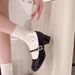 French Style Mary Jane For Women 2025 New Summer Chunky Heel High Heels Silver Single Shallow Mouth With Skirt Small_vogvips.com