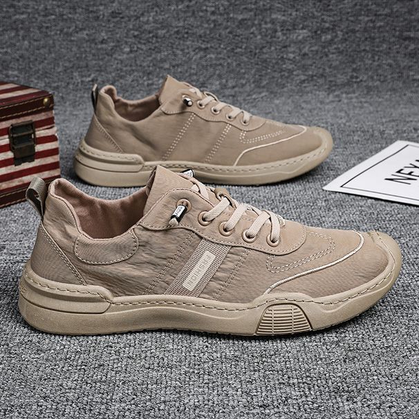 Men's Breathable Canvas Sneakers For Summer - Casual Low-Top Slip-On Shoes With Rubber Sole - Lightweight Comfortable Walking Shoes For Daily Wear_vogvips.com