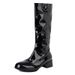 40-48 Large Size Shoes Winter New Women's Thick Medium Heel High Simple Boots_vogvips.com