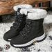 Snow Boots, Women's Mid Length Plush Cotton Boots, Adult Skiing Anti Slip Warm Boots, Shoes_vogvips.com