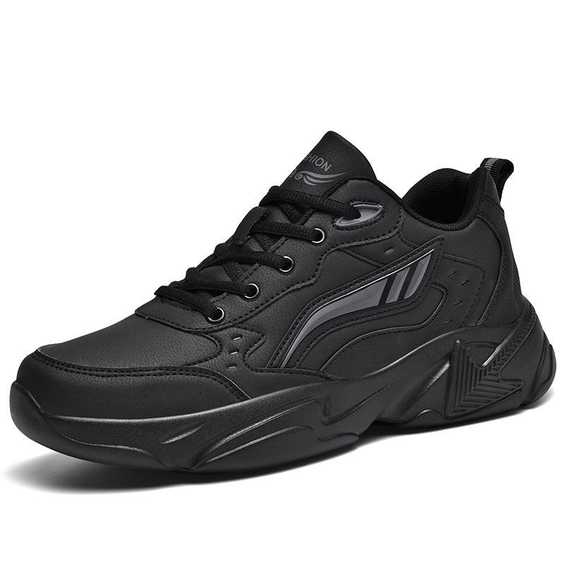 Men's Waterproof Leather Casual Sneakers, Slip Resistant Lightweight Travel Shoes Autumn Winter, Wear-resistant Gum Rubber Sole._vogvips.com
