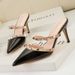 899-46 Sexy Slim High Heels, Shallow Mouth, Pointed Hollow Metal Rivet Women's Shoes, Straight Line With Lacquer Leather_vogvips.com