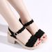 Summer Cross-border High-heeled For Women, Open-toe Strap Beach Shoes, Roman Sanda, Chunky Heel Platform Fashion_vogvips.com