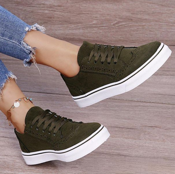 Women's New Women's Thick Soled Casual Shoes Large Size Lace Up Travel Shoes Fashionable Sports Shoes_vogvips.com