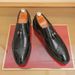 New Fashion Men's British Black Business Casual Loafer Shoes Daily Driving Office Leather Shoes One Foot Pedal Lazy Brown Banquet Dress Wedding Men's_vogvips.com