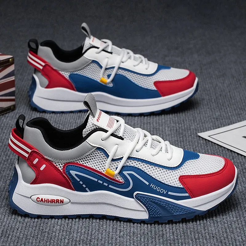 The New Color-blocking Wear-resistant Lace-up Large-sized Running Shoes With A Strong And Thick Soles Are Versatile For Students_vogvips.com