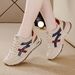 Cross-Border Plus Size Leather Sneakers Running Spring 2025 New Fashion Casual Versatile Dad Shoes Women_vogvips.com
